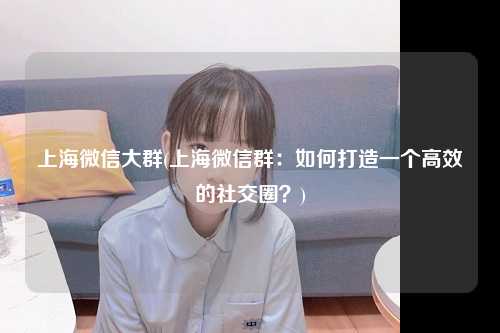 上海微信大群(上海微信群：如何打造一个高效的社交圈？)