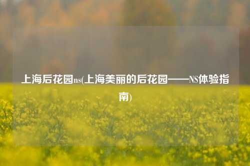 上海后花园ns(上海美丽的后花园——NS体验指南)