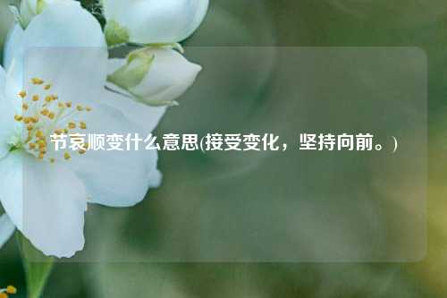 节哀顺变什么意思(接受变化，坚持向前。)